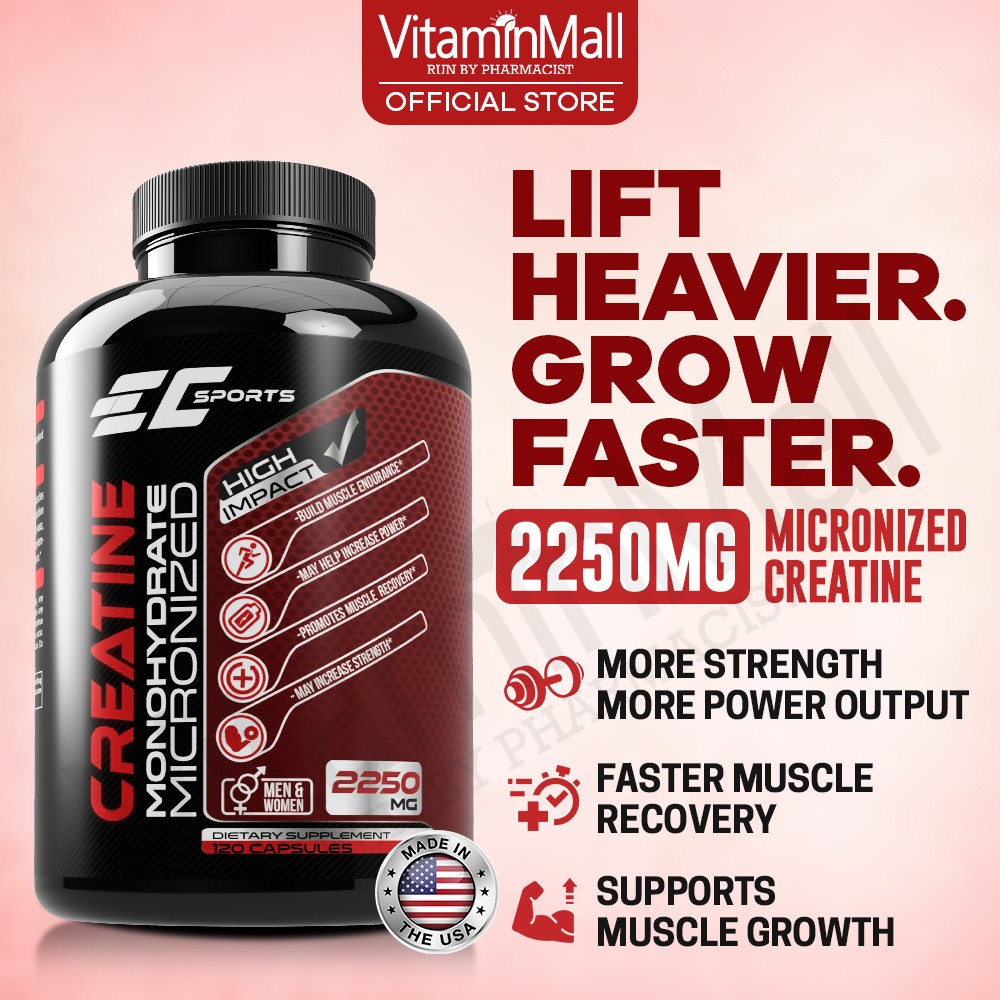 EC Sports Micronized Creatine Monohydrate Capsule 2250mg - Bodybuilding ...