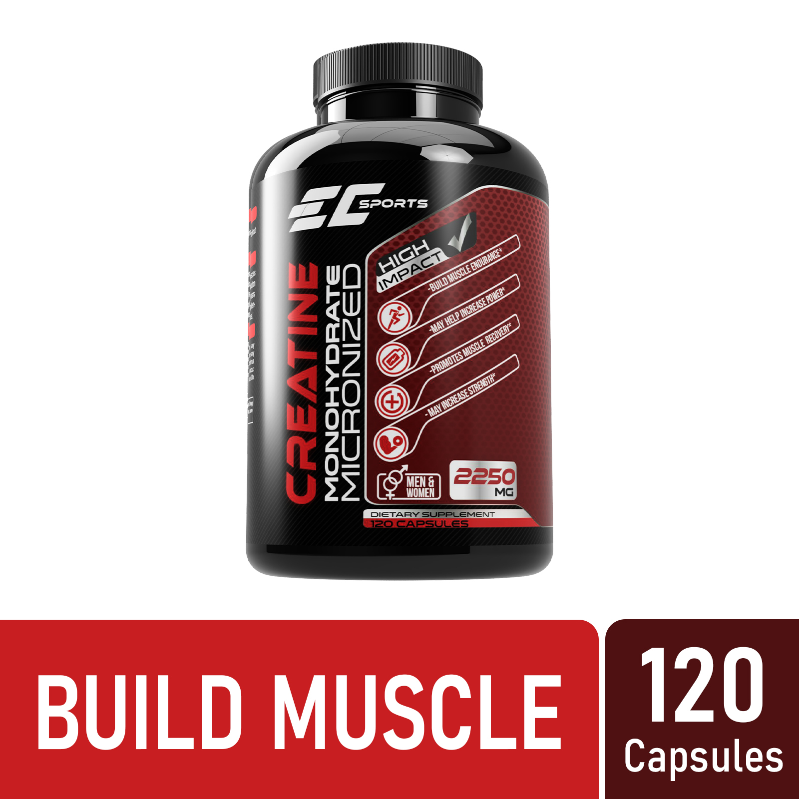 EC Sports Micronized Creatine Monohydrate Capsule 2250mg - Bodybuilding ...