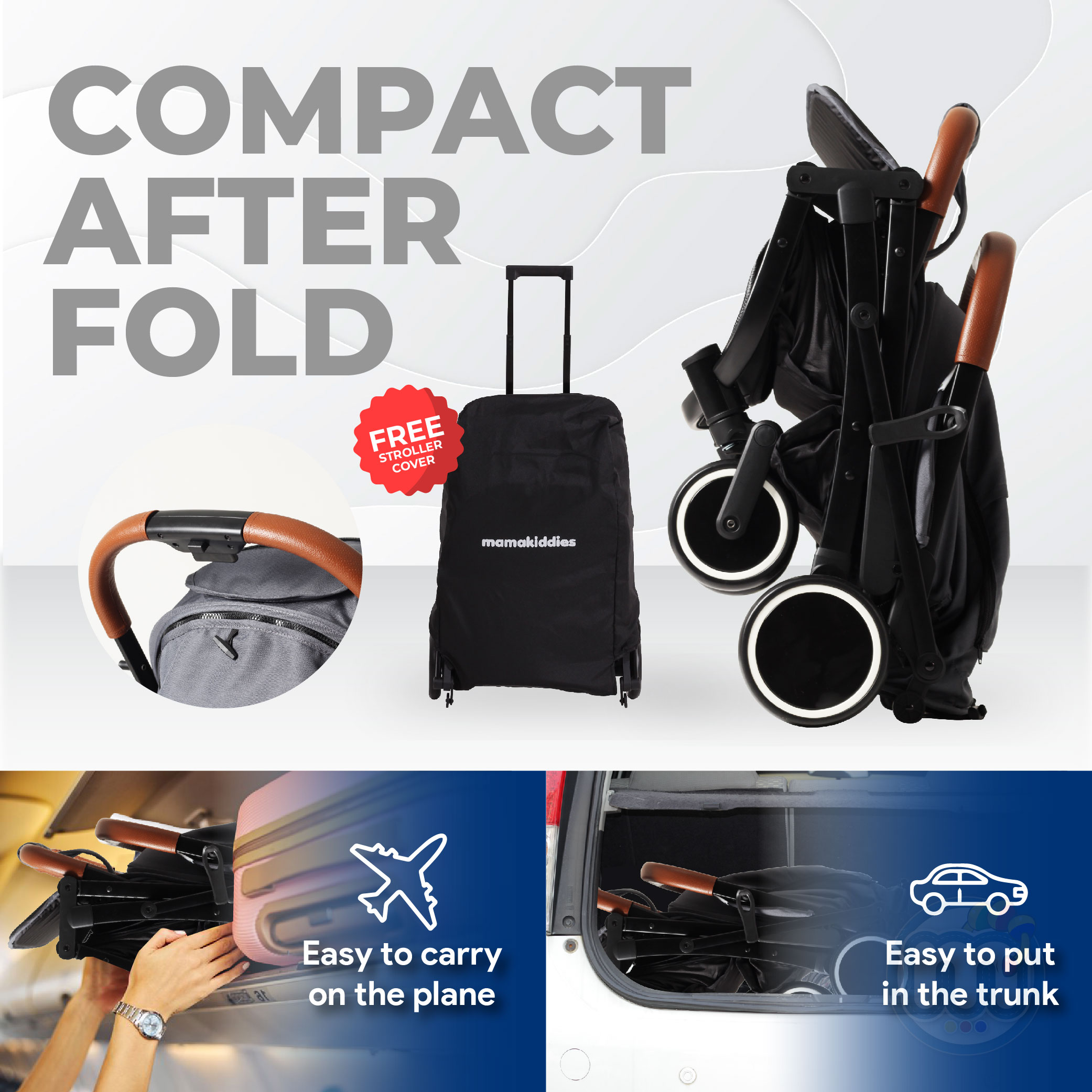 Mamakiddies Aviant Baby Stroller Compact Foldable Lightweight Travel ...