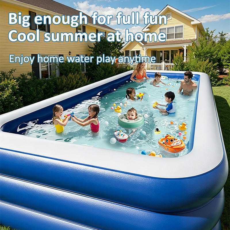 【Ready Stock】SOTIAY BIRD Rectangular 3 Rings Inflatable Swimming Pool ...