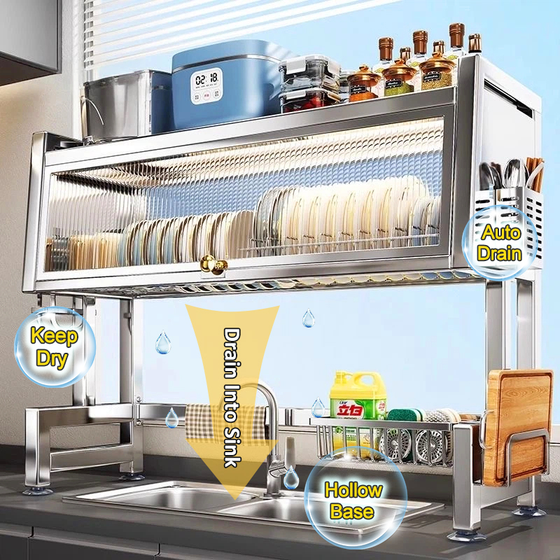 SJorage Sus Dish Rack Organizer With Cabinet Over Sink Dish Drying Rack ...