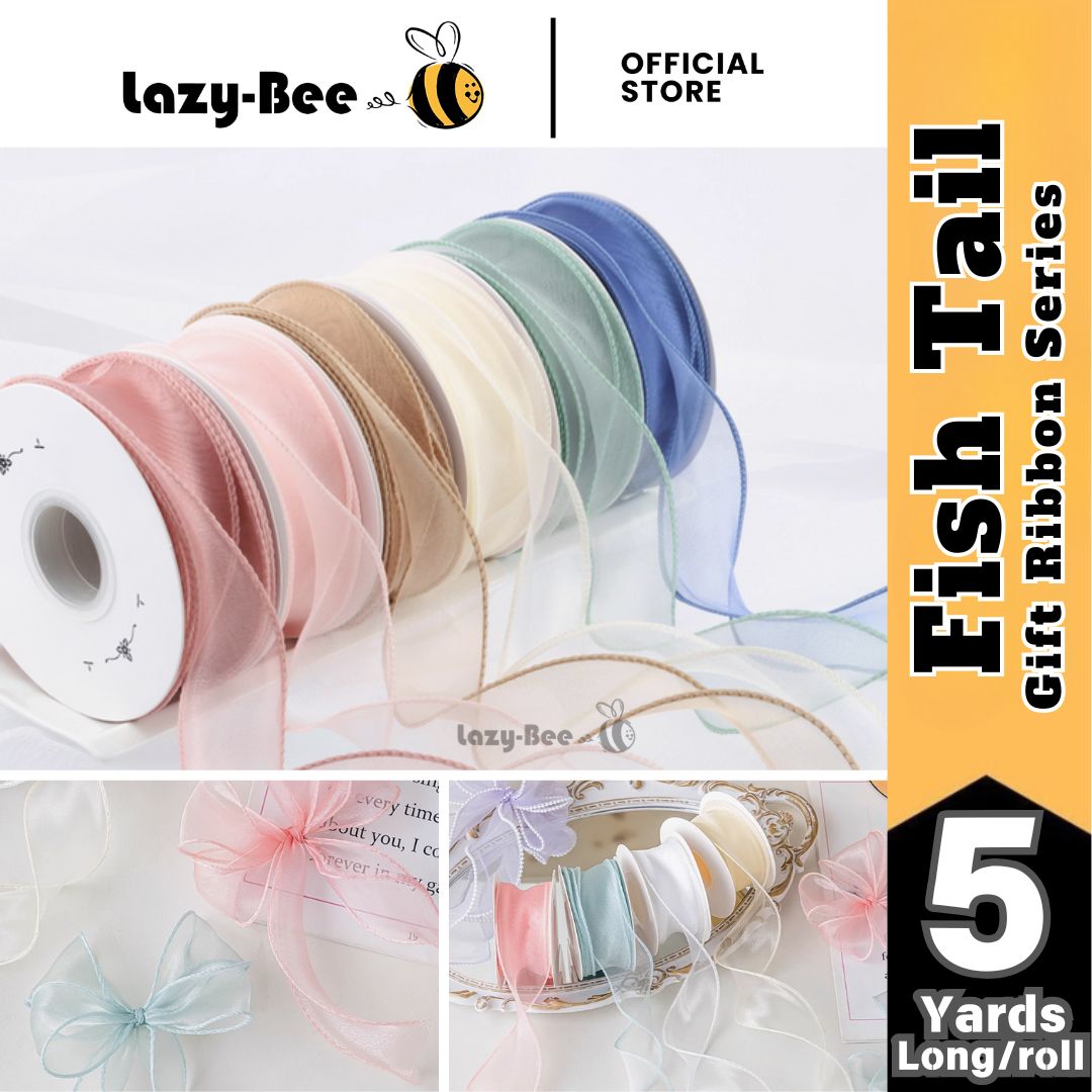 LAZY BEE Fish Tail gauze Ribbon Fishtail Reben cake box gift box ...
