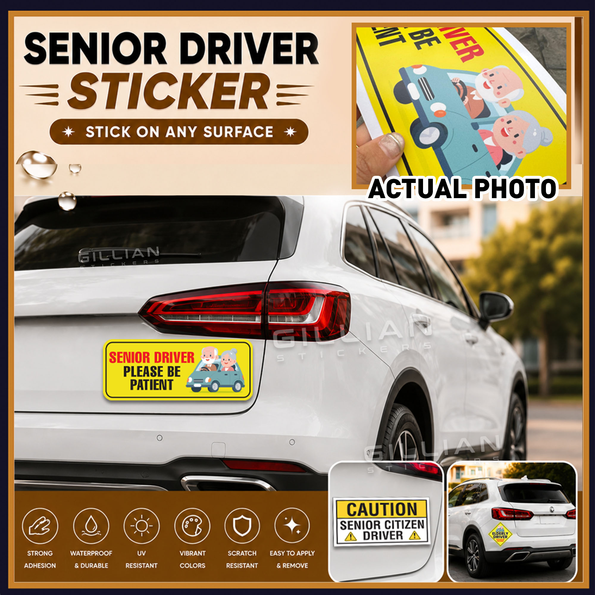 Car Sticker SENIOR Driver Elderly Warga Emas | Shopee Malaysia