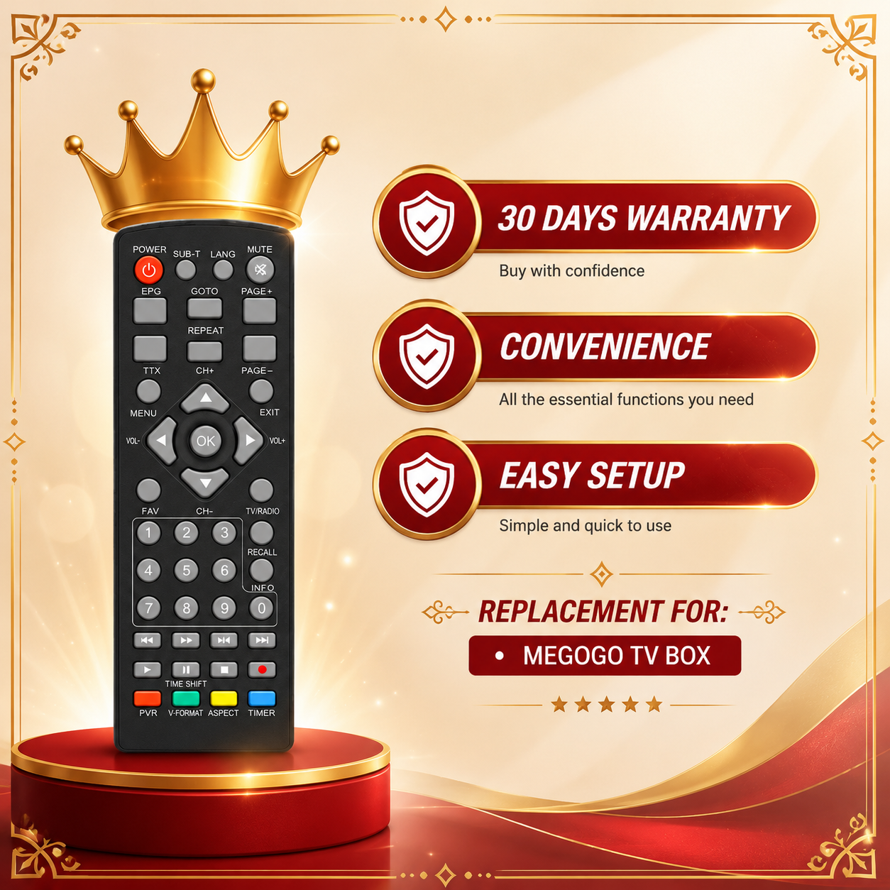 Megogo Digital Decoder Remote Control Replacement Alat Kawalan Jauh ...