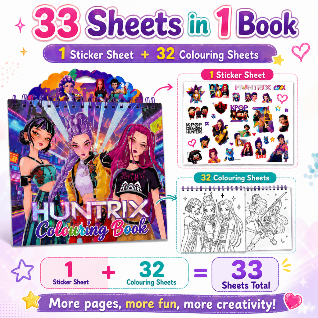 Kids Colouring Book Spidey Huntrix with Sticker Sheet Drawing Activity ...