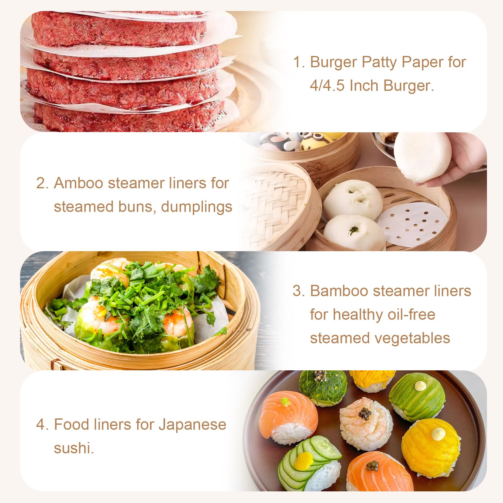 【READY STOCK】200 PCS Round Grease Proof Paper/Food Graden/Buns Loaves ...