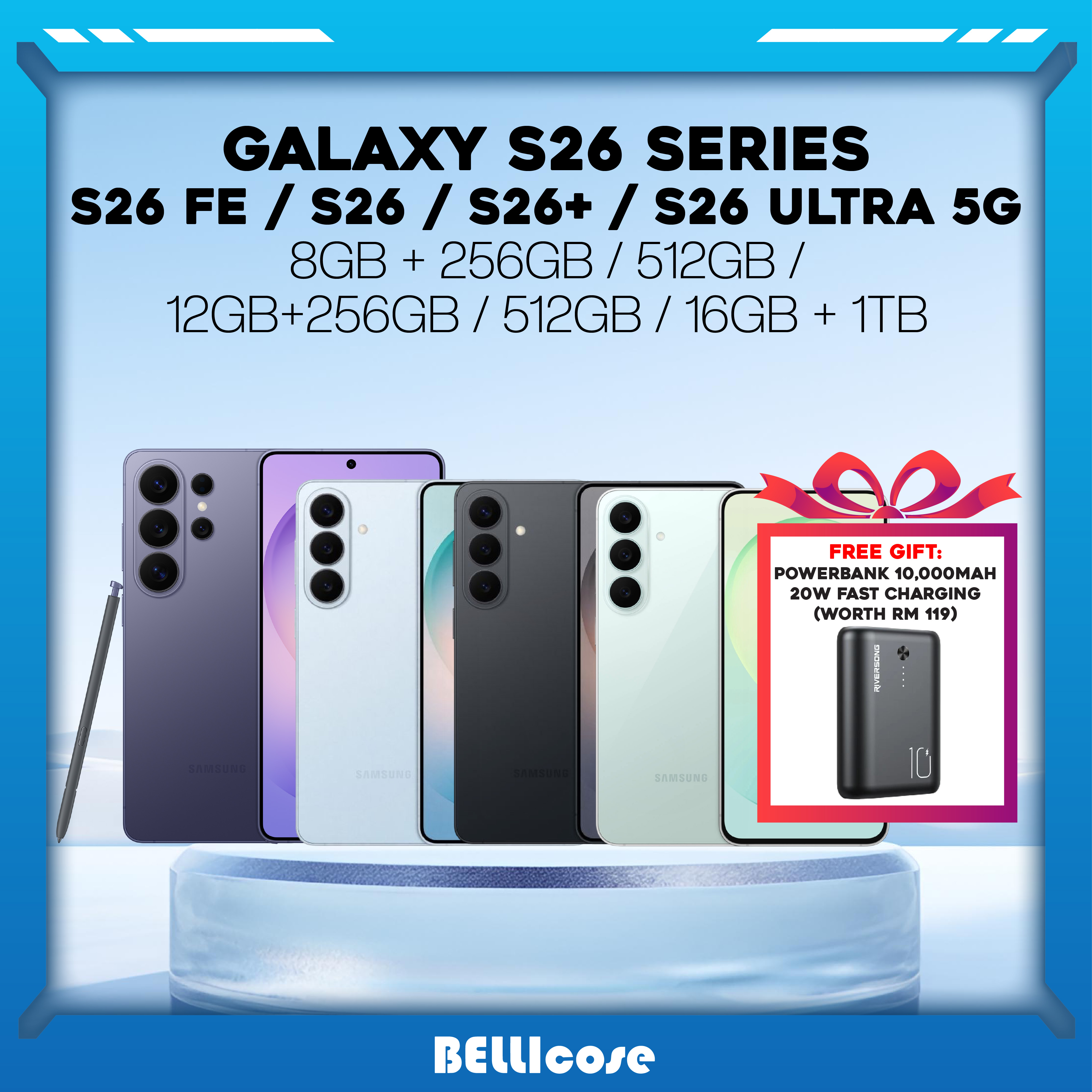 Samsung Galaxy S26 Ultra / S26+ / S26 5G Smartphone (12GB+256GB / 12GB ...