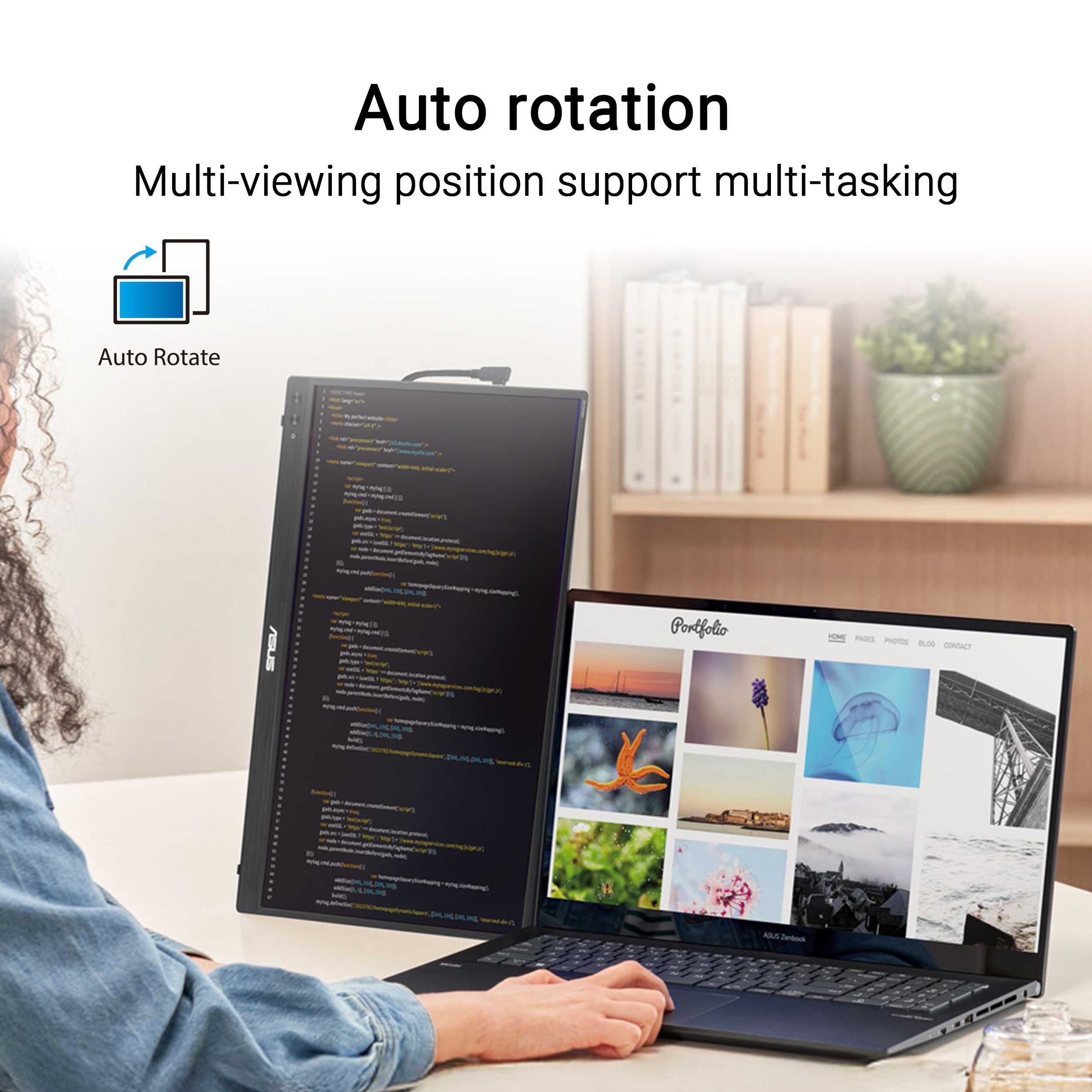 ASUS ZenScreen OLED MQ16FC Portable Monitor – 16-inch 16:10 1920 x 1200 ...