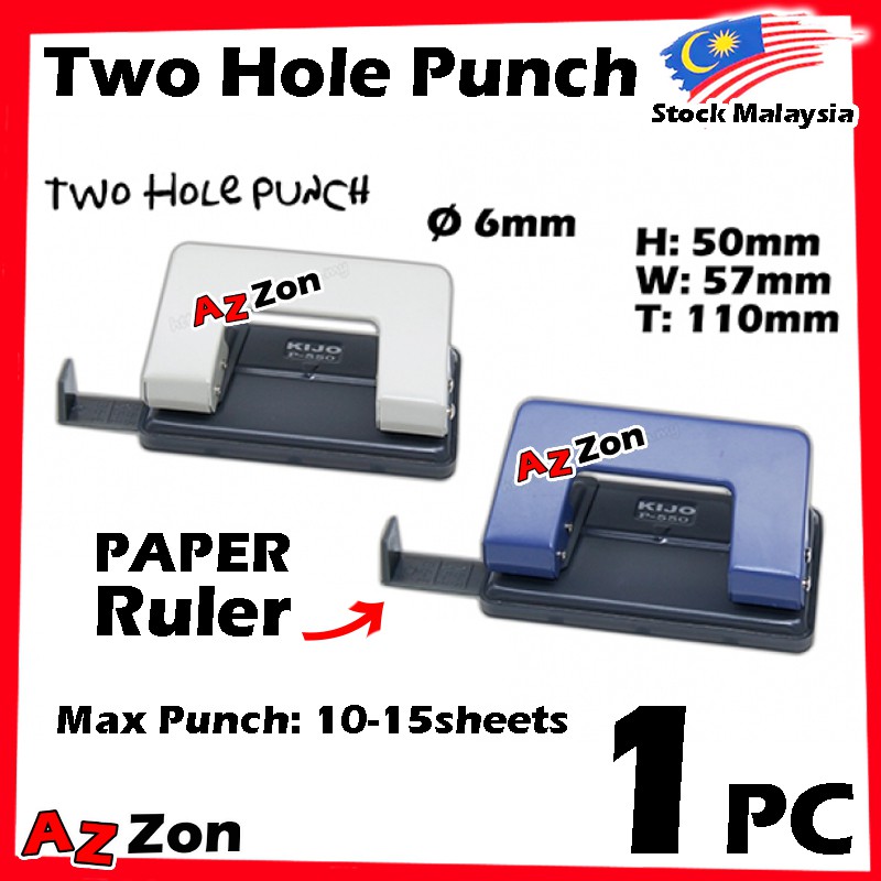 Two Hole Punch with Paper Ruler 6mm Pembolong Kertas B-Type 2-Hole ...