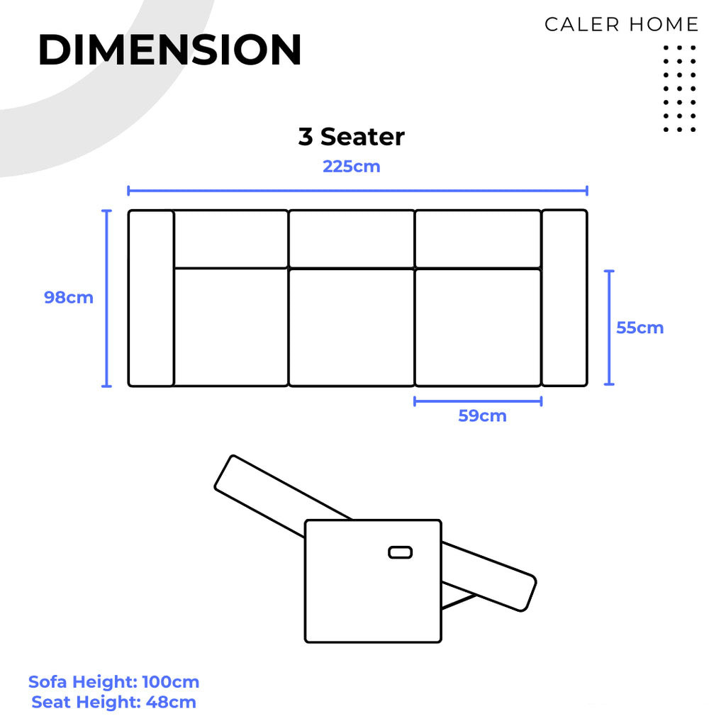 Caler Home Cozy Fabric Manual Recliner Sofa (Water Repellent & Pet ...