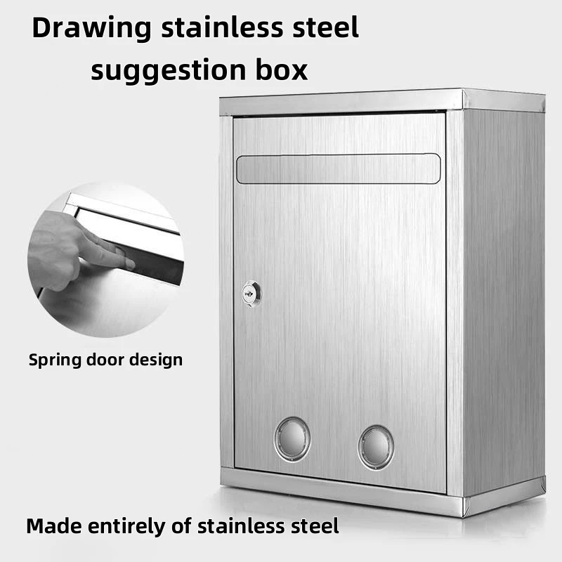Premium 304 Stainless Steel Outdoor Mailbox with 2 Keys | Wall Mounted ...