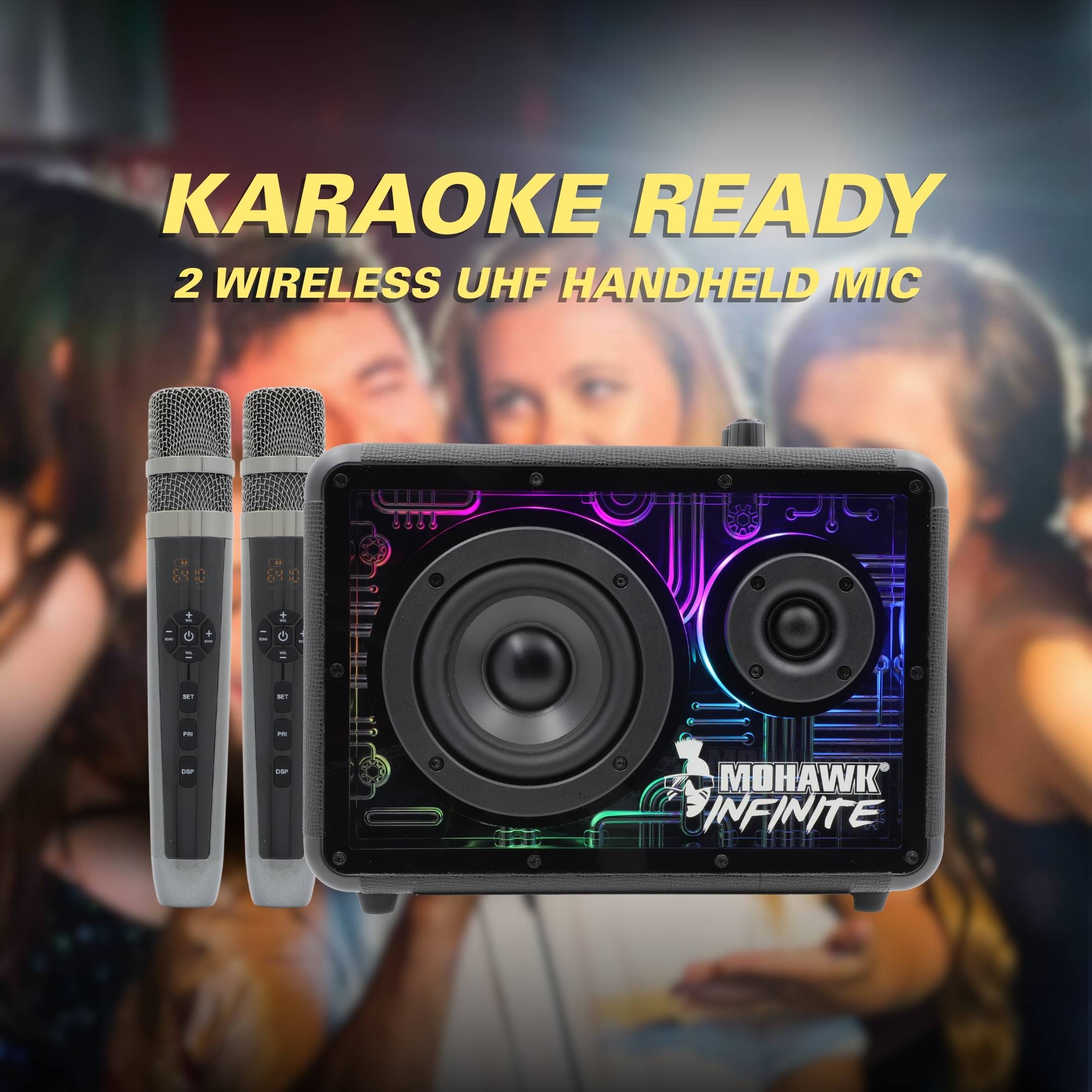 Mohawk Infinite Vibe 360X Karaoke Speaker 300W | 2.1Ch + 2 Mic | Home ...