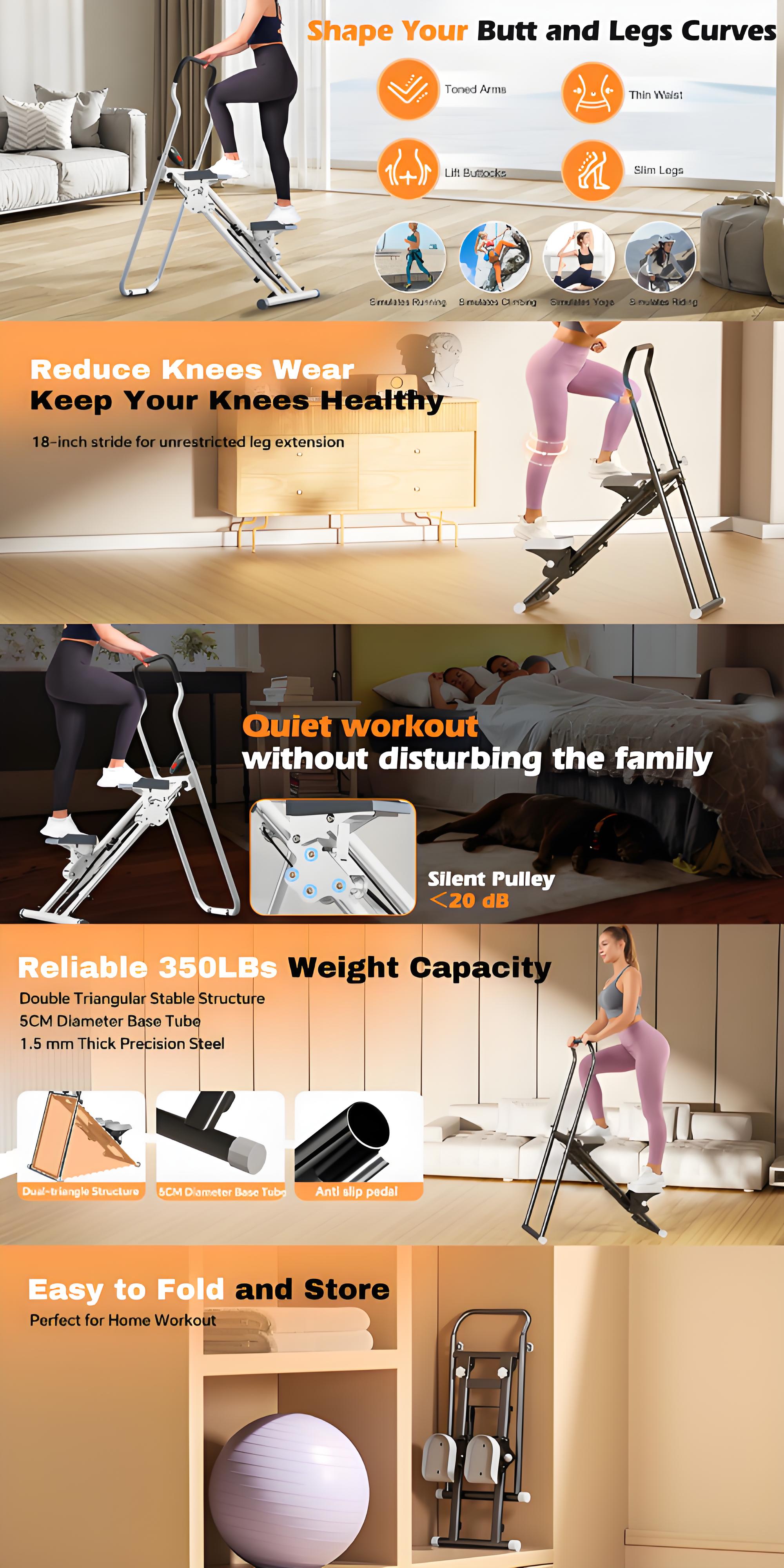 Climbing Machine Staircase Machine Stepper Cardio foldable Home aerobic ...
