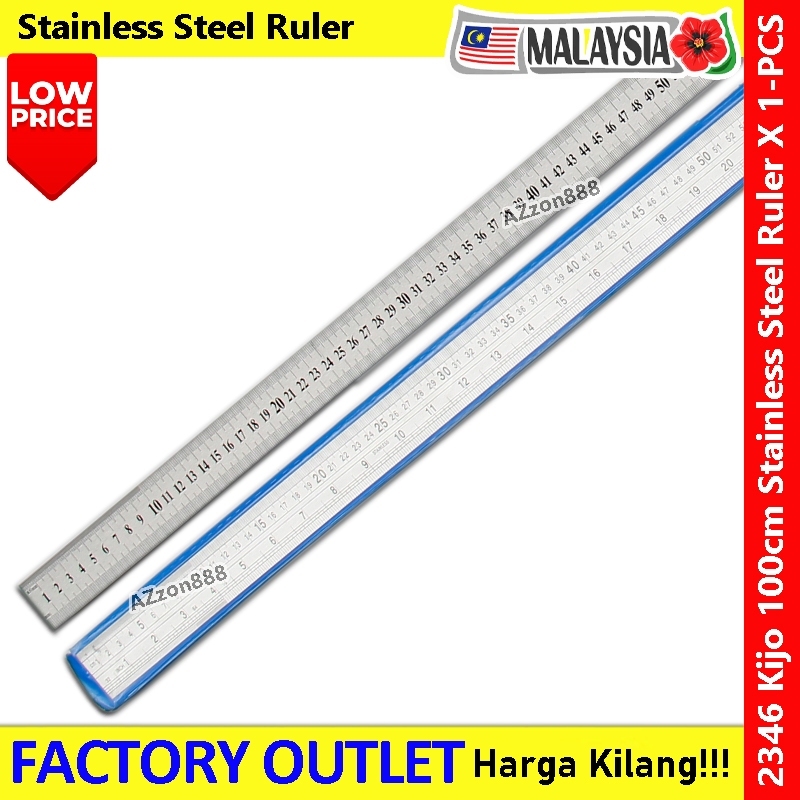 Kijo 100cm 1meter 40inch Stainless Steel Double Sided Ruler #Kijo # ...