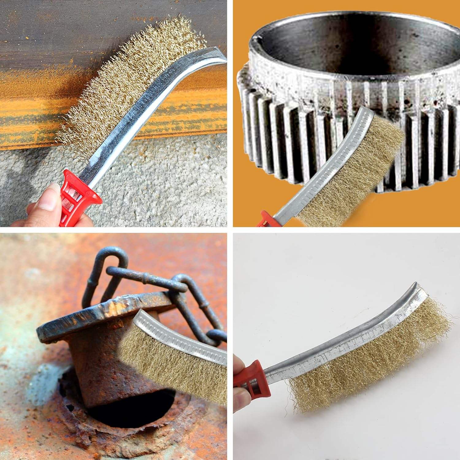 Carbon Steel Wire Brush. Red Handle Side Brush. Wire Scratch Brushes ...