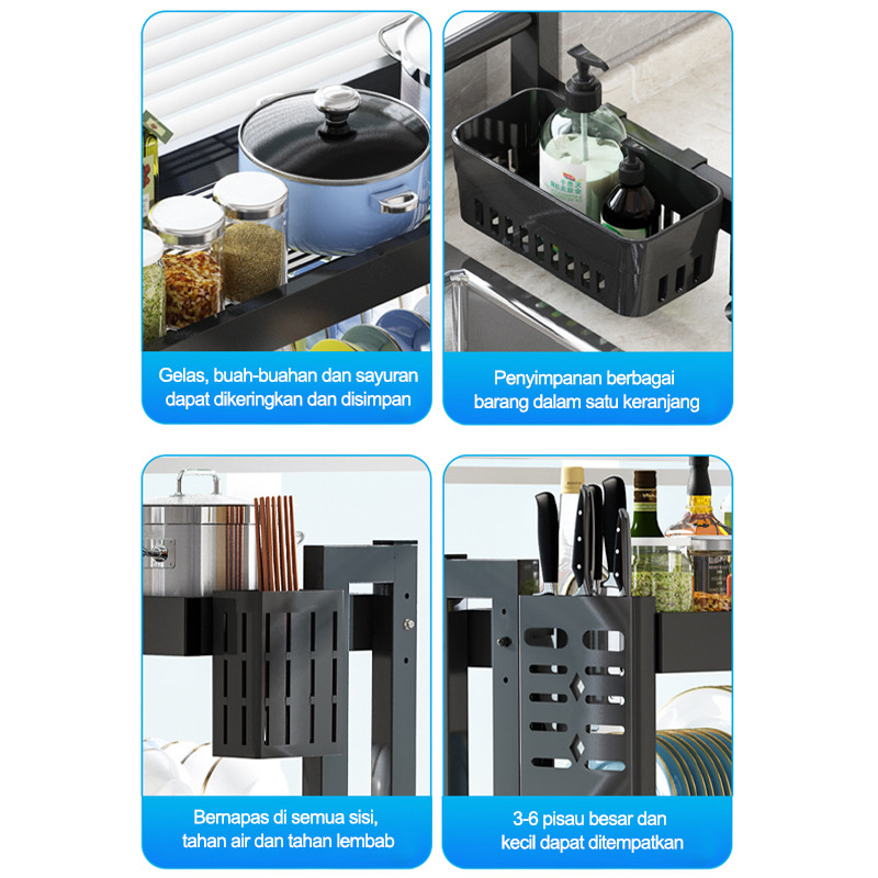 Rak Pinggan Sinki Carbon Steel Dish Rack Rak Dapur Rak Sink Rack ...
