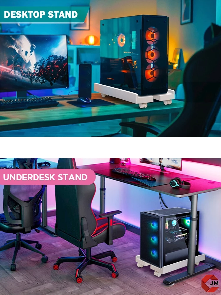 Computer CPU Stand With Caster Wheels For Computer Cases Under Desk ...