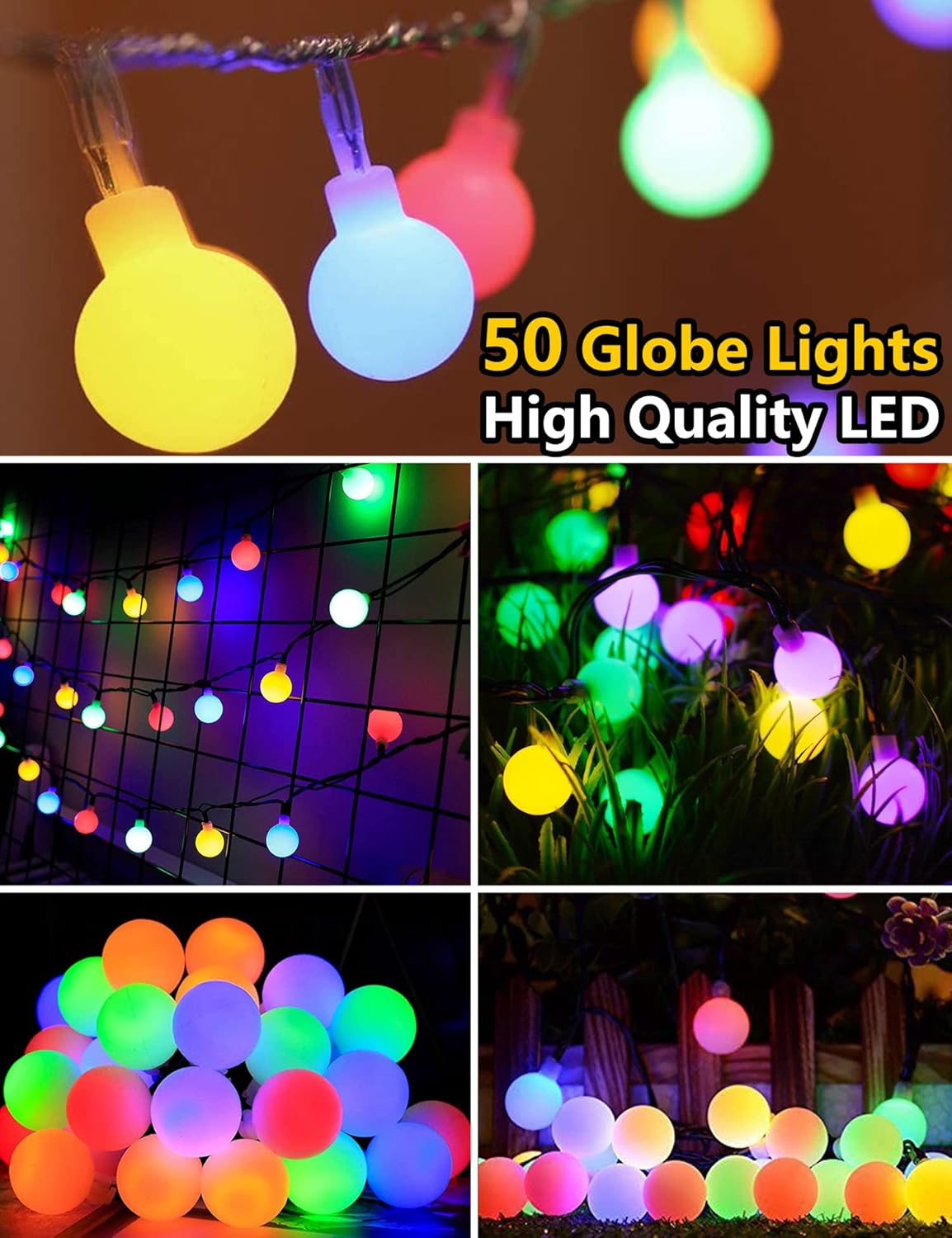 100 LED Solar Fairy String Light 46Ft String Lights Outdoor Waterproof ...