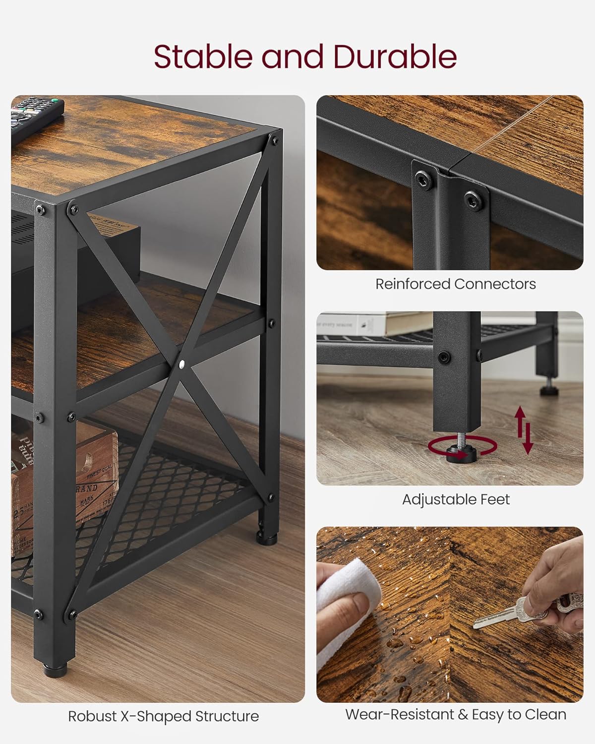 𝐌𝐀𝐉𝐄𝐒𝐓𝐈𝐂 140CM TV Storage Rack Living Room Bedroom 32-65 Inch Steel TV ...