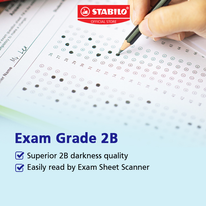 Graphite Pencil - STABILO Exam Grade 2B Pencil Set 6pcs Free Sharpener ...