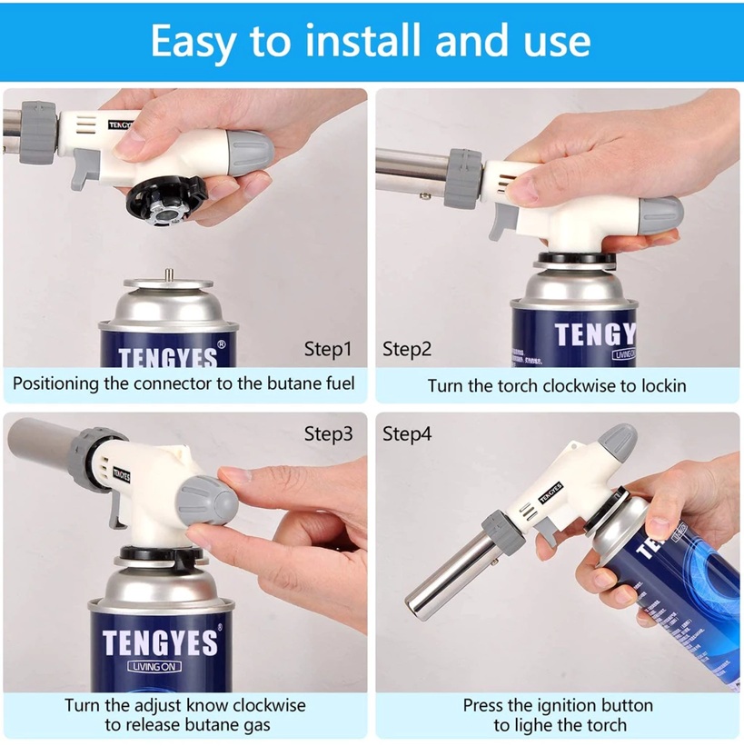 Camping Gas Torch Butane Burner Welding Fire Maker Flame Gun ...
