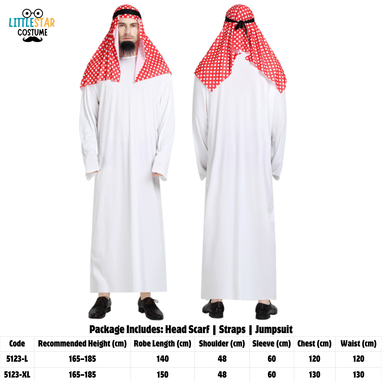 Arab Sheikh Costume for Men – Middle Eastern Prince Outfit Set for ...
