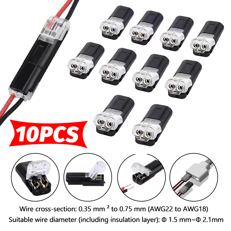 10/50pcs 2 Pin Way Plug Universal Car Wire Cable Automotive Electrical ...