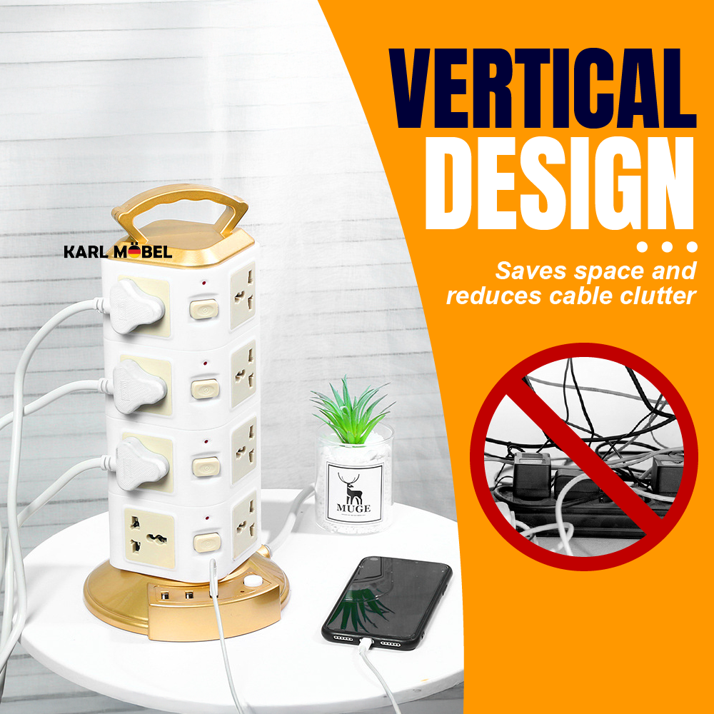 Extension Plug Heavy Duty Power Socket Extension Plug With Usb Vertical ...