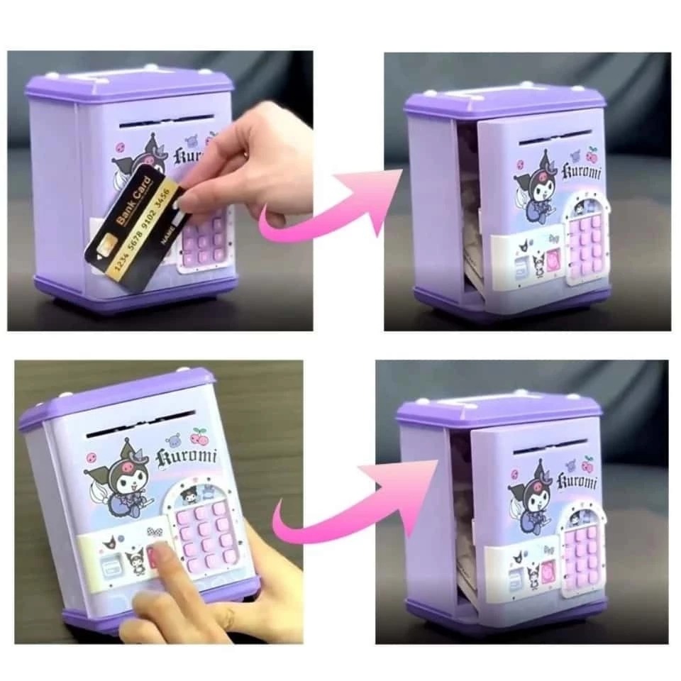 【24H COD】ATM Machine With Music Piggy Bank Credit Card Fingerprint ...