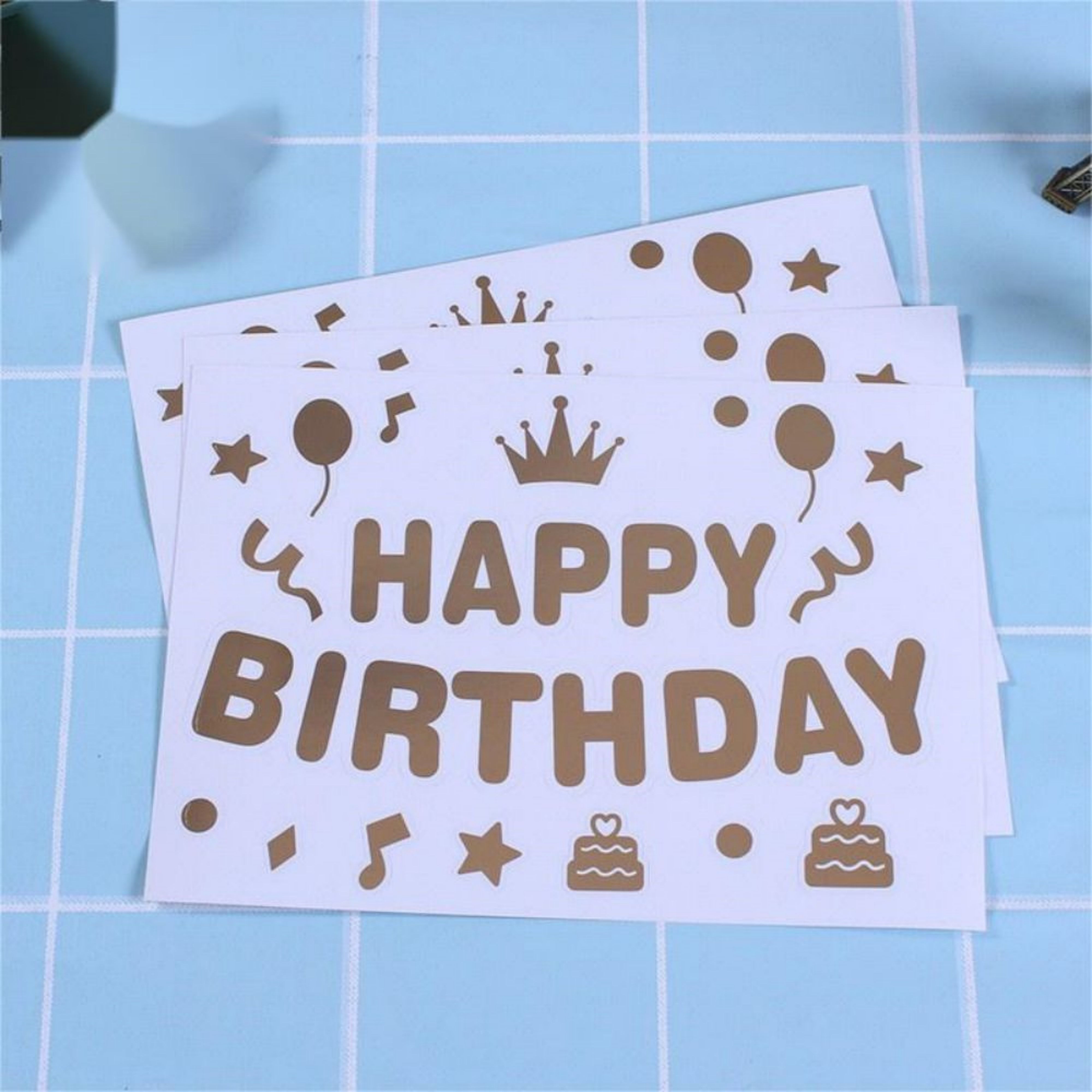 10 inch Happy Birthday BOBO Balloon Transparent Belon Sticker Birthday ...