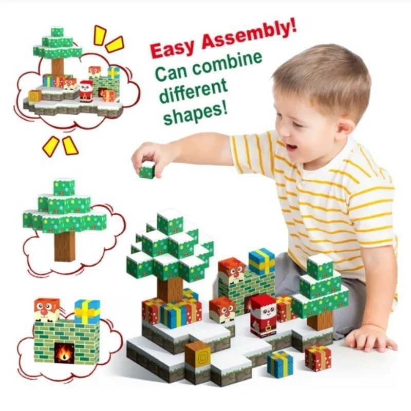 27/42PCS DIY Magnetic Block Set Building Block Minecraft Building Block ...