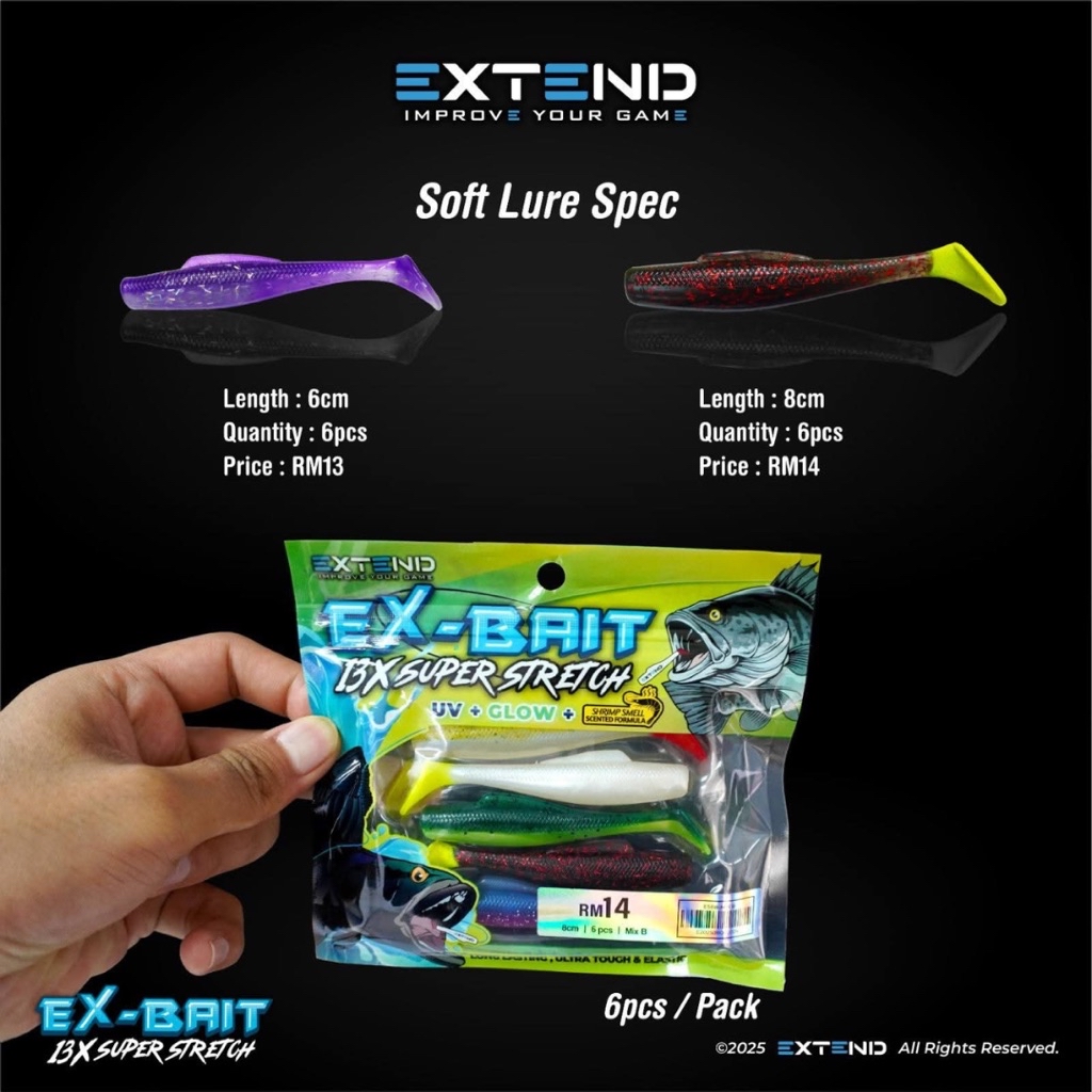 Extend Ex-Bait Soft Plastic Lure ( 6cm/8cm) | Shopee Malaysia