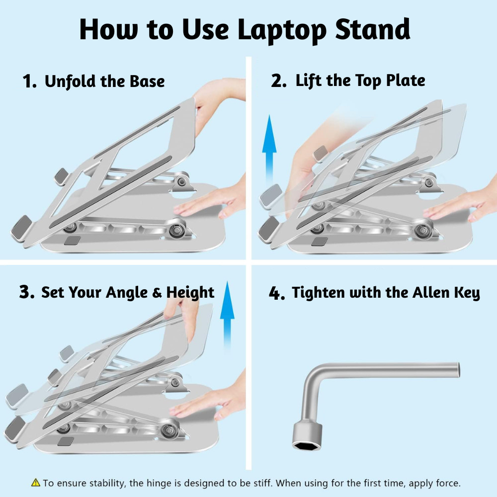June Upgraded 360° Rotating Laptop Stand Foldable 360°Rotating Height ...