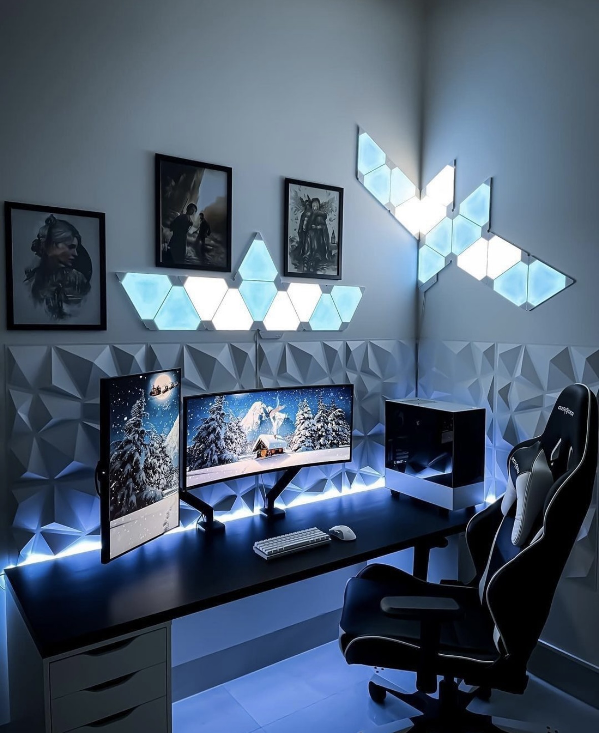 ISSHO 30cm Gaming Room Wall Panel 3D Diamond PVC Wallpaper Thick ...