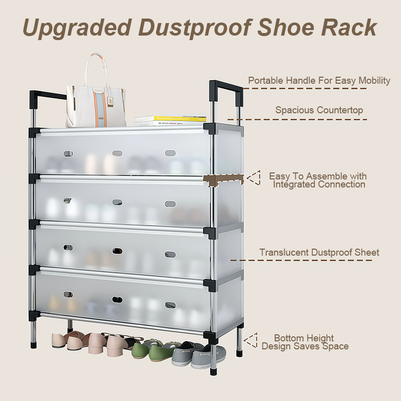 Shoe Rack Dustproof Shoe Rack Multi-Layer Shoe Rack With Plastic Dust ...