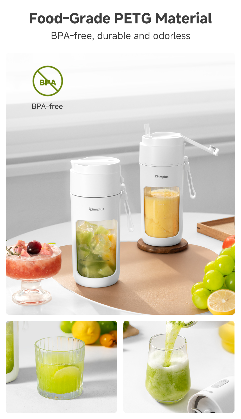 Simplus Juicer Wireless Portable Direct Drink Cup丨400mL Capacity丨 ...