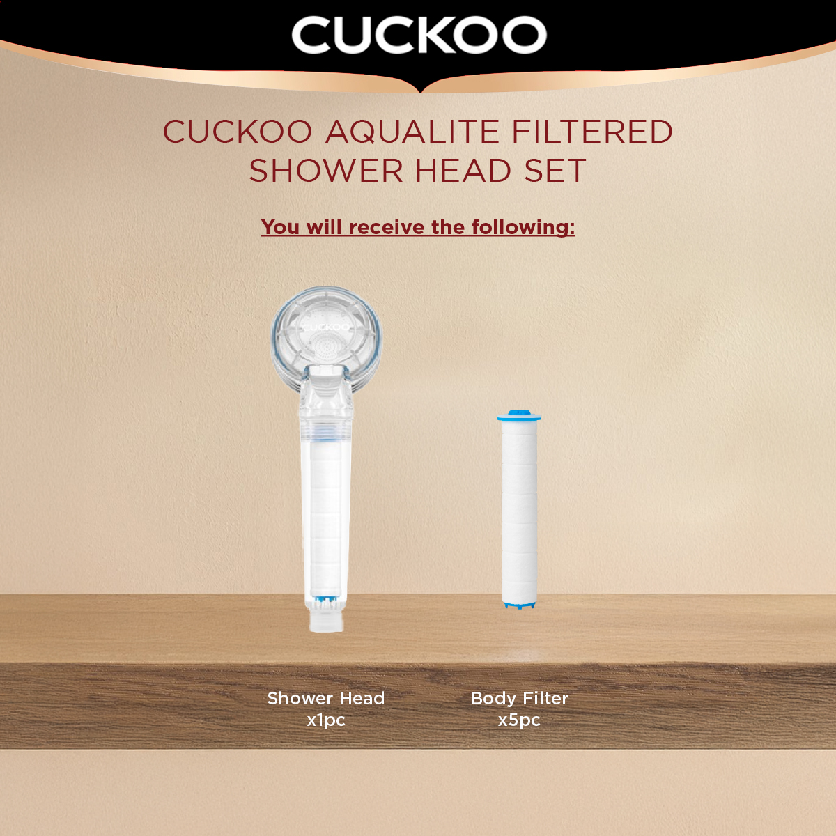 CUCKOO AquaLite Filtered Shower Head Set-ESS0073 | Shopee Malaysia