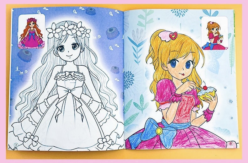 公主涂色秀（全套8册）绘画填色本 涂鸦图画幼儿园儿童画画本 Children Toddler Kindergarten Colouring ...