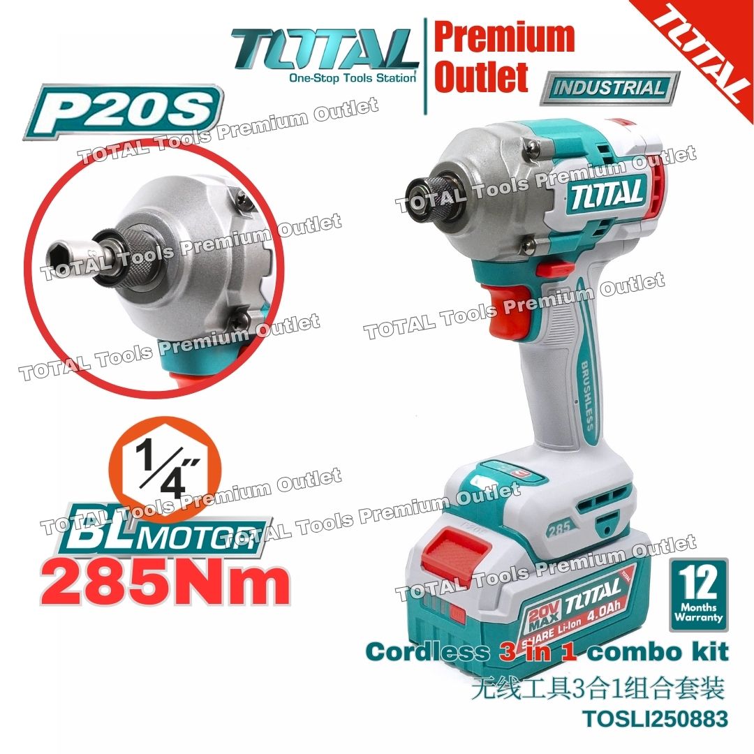 TOTAL Tools Limited Edition 20V series Cordless 3 in 1 COMBO set 无线工具3合 ...
