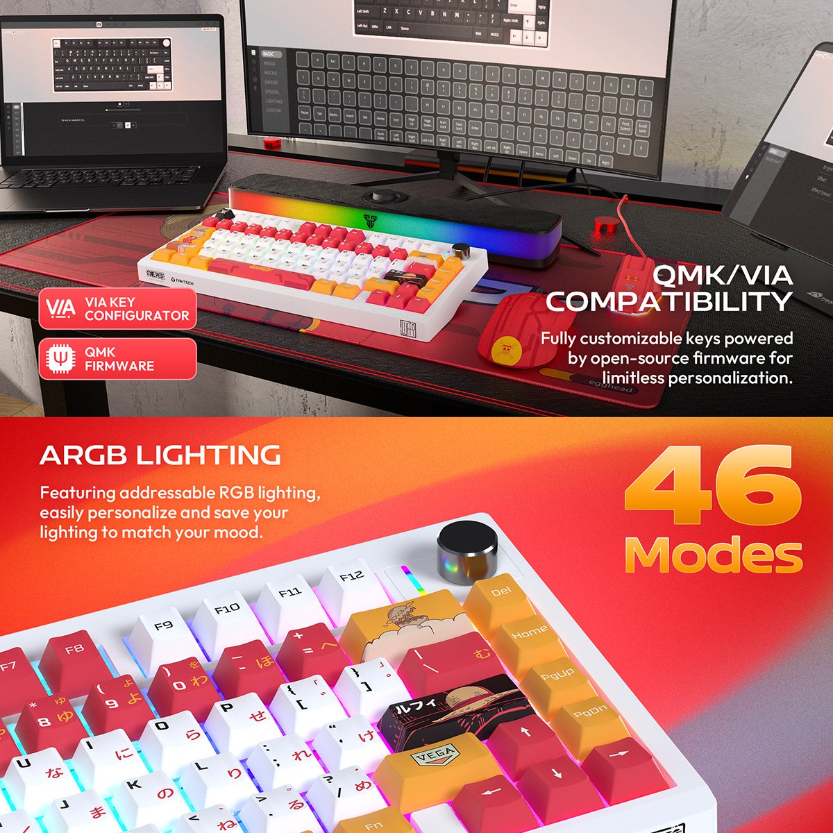 FANTECH MAXFIT 8 MK921 ONE PIECE Edition Wireless Gaming Keyboard ...