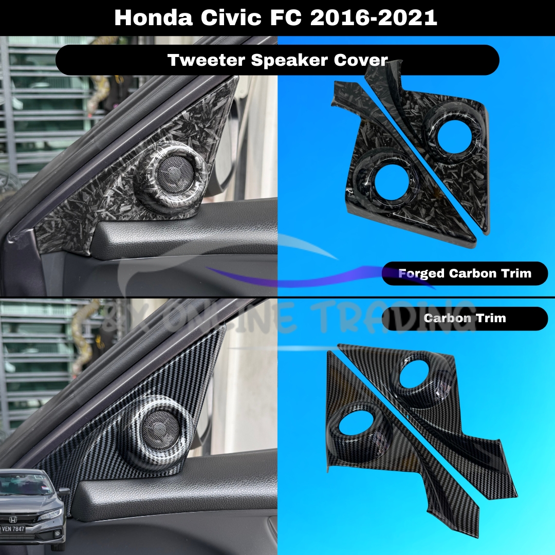 Honda Civic FC 2016-2021 Forged Carbon Trim Triangle Tweeter Speaker ...