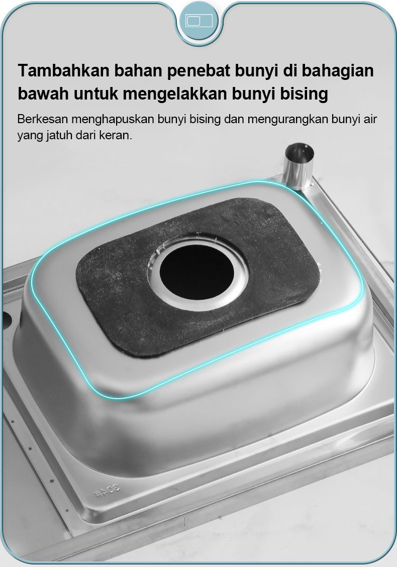 sinki dapur 304 Stainless Steel Kitchen Sink with Bracket and faucets ...