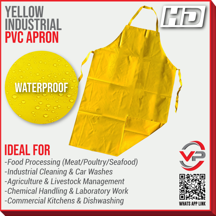 M-SAFE HEAVY DUTY PVC APRON / YELLOW SAFETY OIL PROOF APRON 2X4 ...