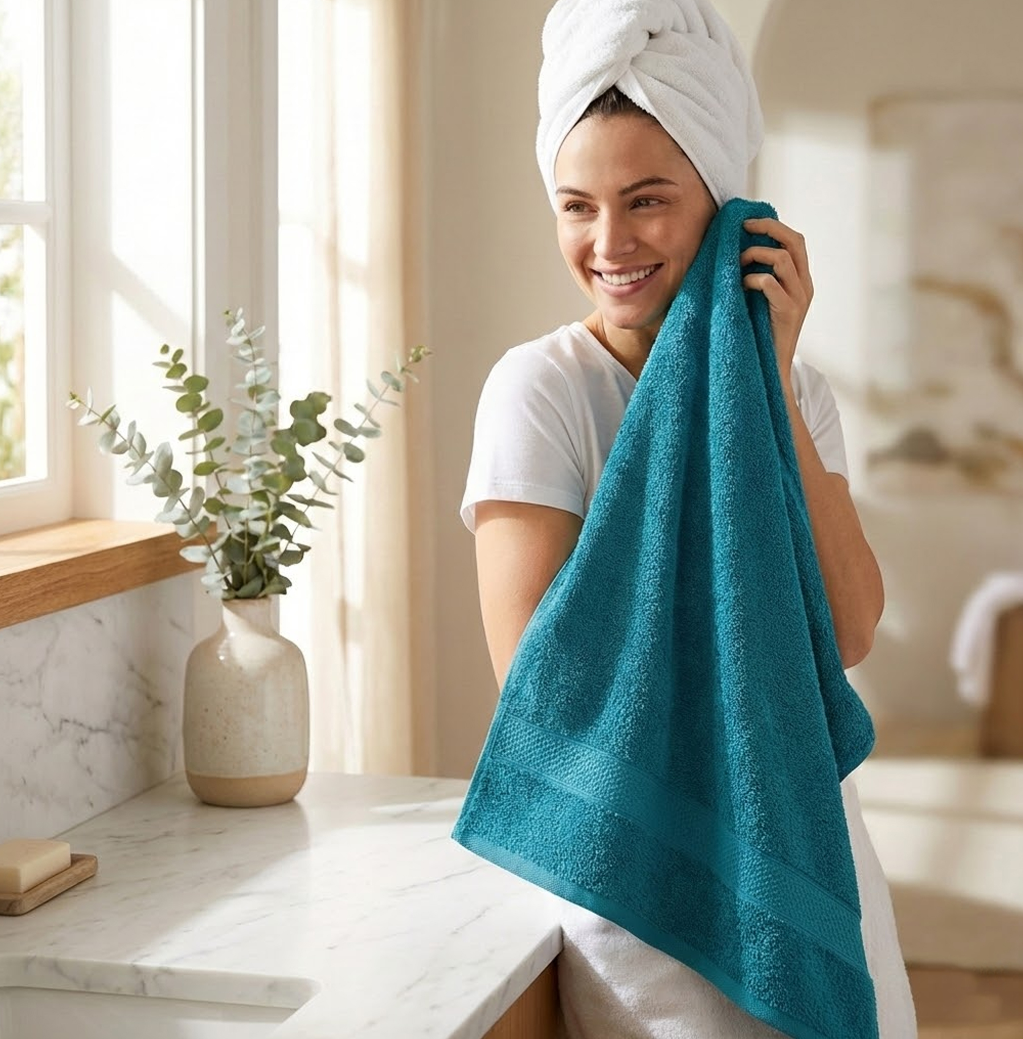 Cape-Tn Bath Towel: Tuala Mandi tebal 100% Natural Fine Cotton 70x140 ...