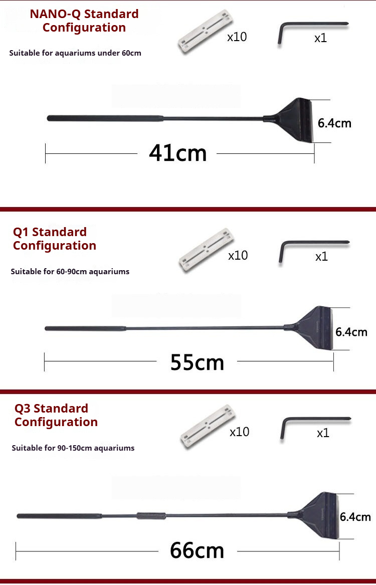 QANVEE Algae Scraper Aquarium Maintenance Tools with 10pcs Blade Nano Q ...