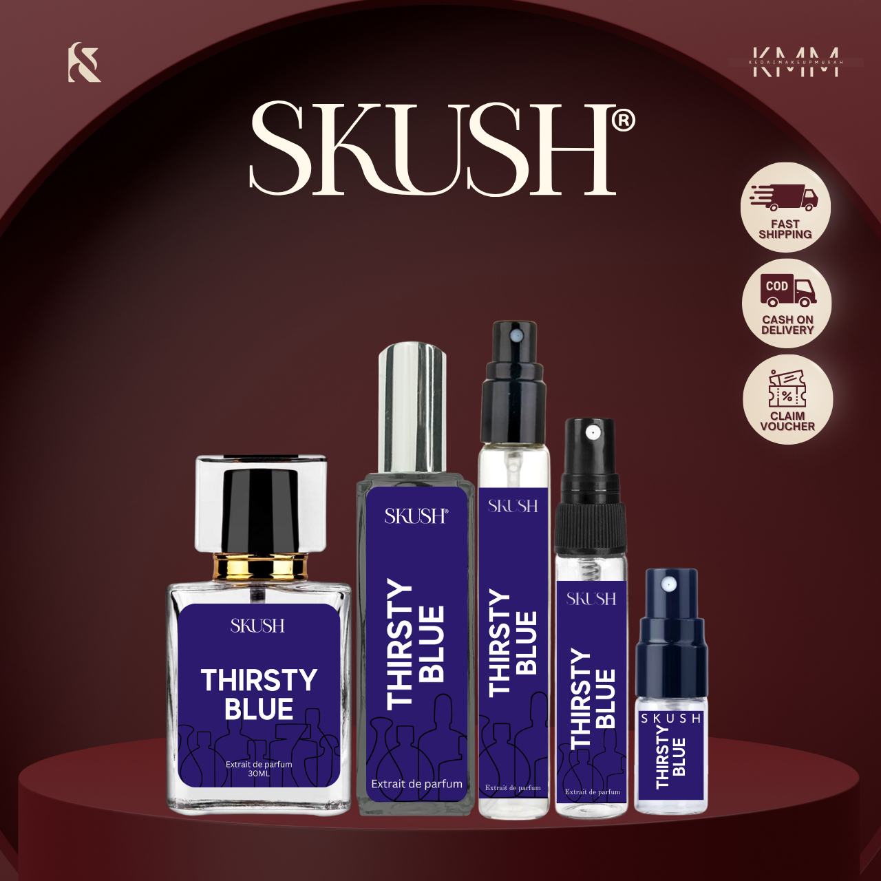 SKUSH THIRSTY BLUE Original Pocket Perfume Parfum Parfume Men Minyak ...