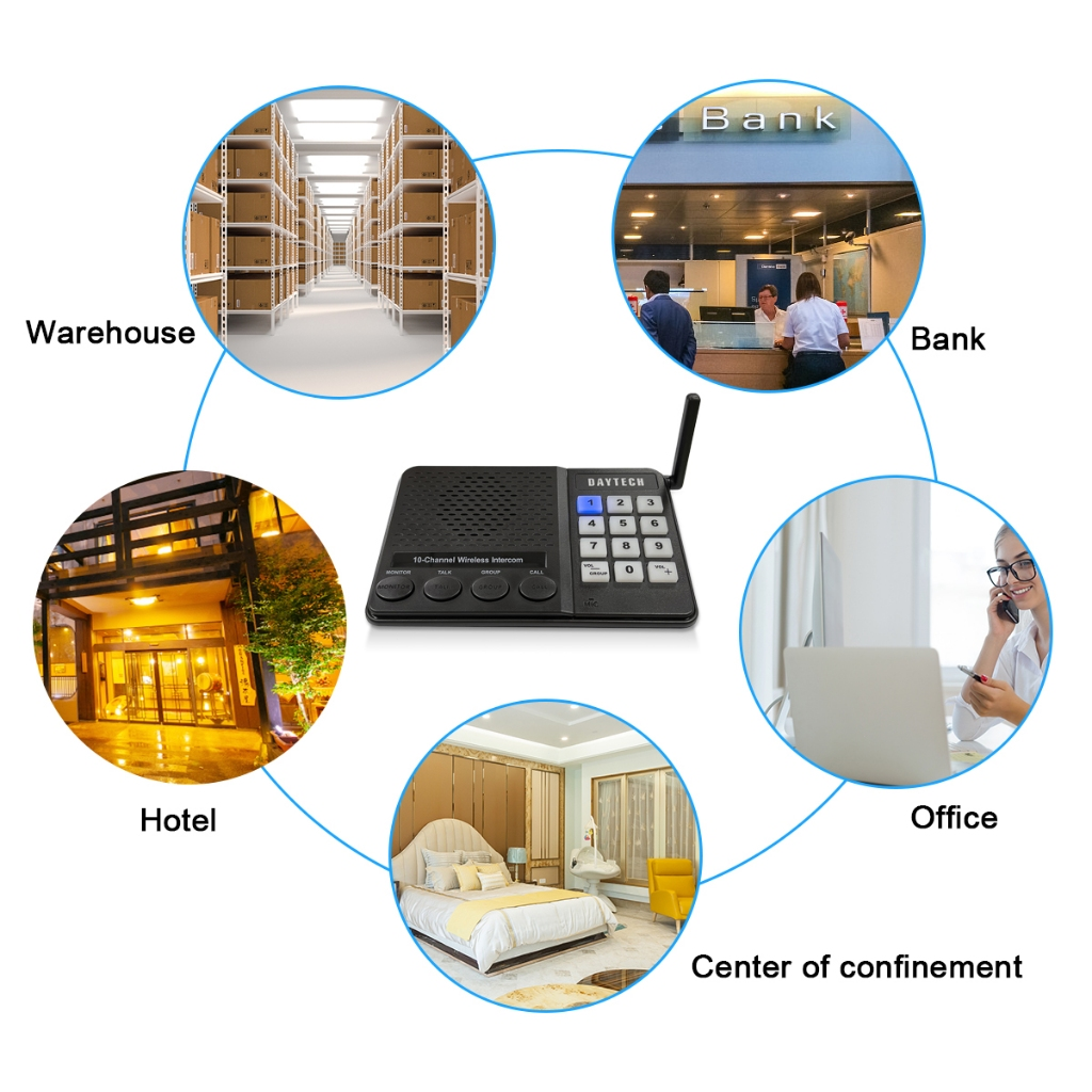 Daytech Wireless Intercom System For office Dual Way walkie talkie 27 ...
