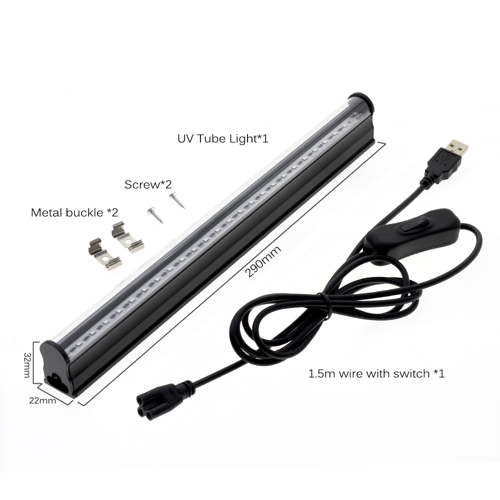 LED UV Ultraviolet Light 5V USB 395nm Lampu UV Fluorescent Black Light ...