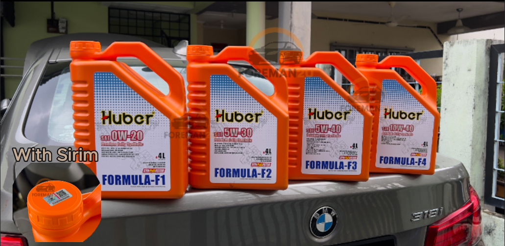 minyak hitsm kereta Huber engine oil 0W-20 Fully Synthetic Formula F1 ...