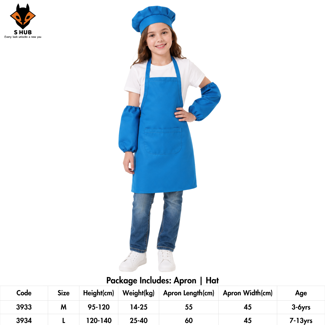Kids' Chef Apron & Hat Set | Little Baker & Cook Roleplay Costume ...